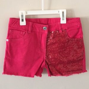 New girls Guess pink sequins shorts size 10